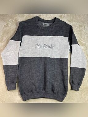 Renegade Ole Smoky Sweater 2XL Pullover Gray & White Embroidered Colorblock